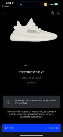 Yeezy Boost 350 V2 Bone White Size 14 1