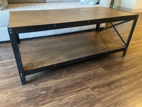 Brown & Black Rectangular Coffee Table 1
