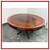 Vintage Asian Rosewood Round Dining Table + Four Chairs, Set 10 thumbnail