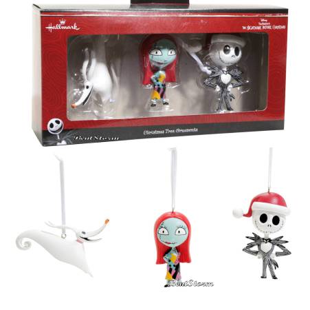 Disney Hallmark Nightmare Before Christmas JACK SALLY ZERO Ornament 1