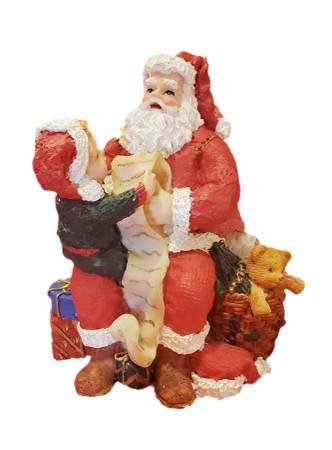 Merry Christmas! Santa and elf with list figurine 1