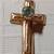 New 10K Gold Blue Topaz Cross Earrings 6 thumbnail