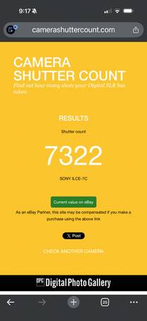 Sony A7c - NEW CONDITION - 7k shutter count Mirrorless Camera + Tamron 1