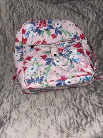 Cute pink floral mini backpack 1
