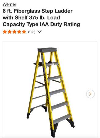 Werner 6 ft.Fiberglass 375 Pound Step Ladder (Brand New) 1