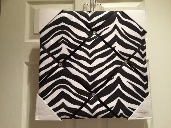 Fabric Cloth Note Craft Memo Bulletin Board Zebra Black & White Prints 1