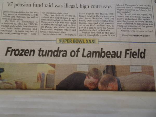 Milwaukee Journal Sentinel - January 18, 1997 - Frozen Tundra - Packer 1