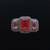 Emerald Dark Sapphire and Light Pink Sapphires Diamonds Ring  1 thumbnail