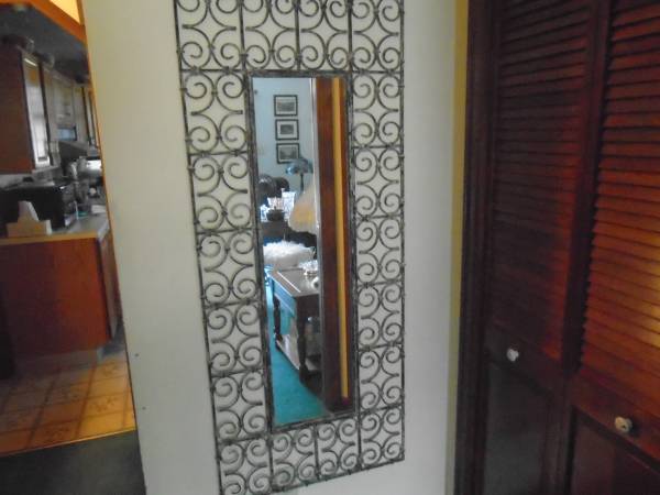 Wrought Iron Trumeau Style Victorian Wall Mirror 1