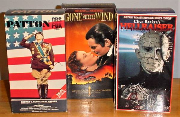 VHS Dual Tape Vintage "Patton" "Gone With the Wind" RARE 1