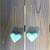 Ceiling Fan Pulls w/wood blue heart set 6 thumbnail