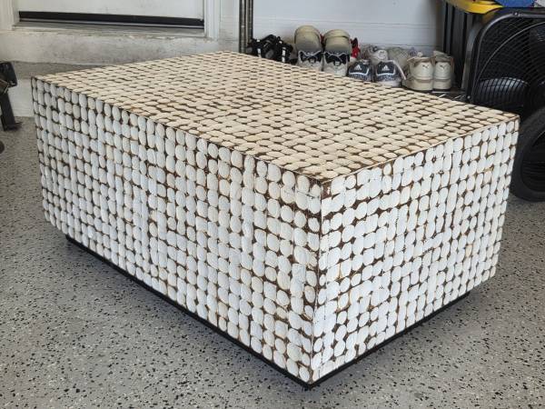 Mila 35" Rectangular Coconut Shell Coffee Table 1