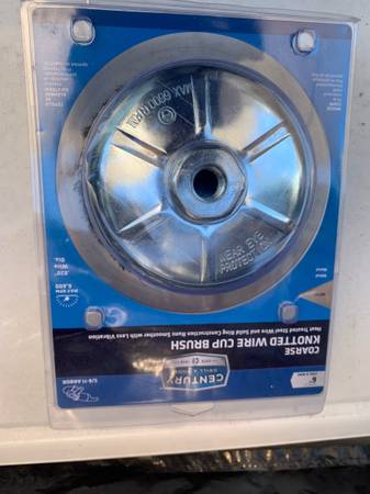 Century Drill & Tool 76062 6" Knotted Wire Cup Brush 5/8-11 Arbor For Sale $40.0 1