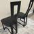 Set of 2 Black Metal Kitchen Dining Chairs 18” W 6 thumbnail