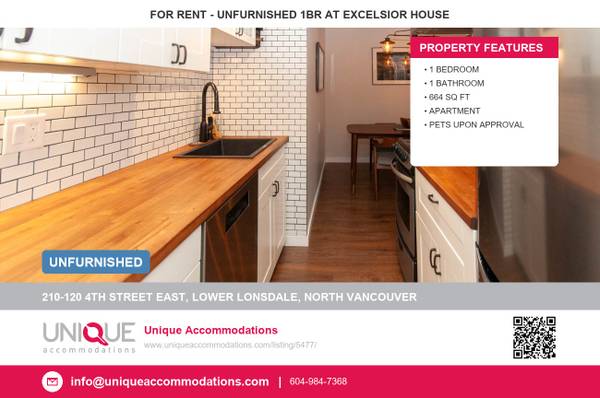 UniqueAccommodations.com ID:5477 Beautiful unfurnished 1 bedroom 1