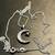 Sterling Silver 925 & Genuine Diamond Moon & Star Pendant Necklace 1 thumbnail