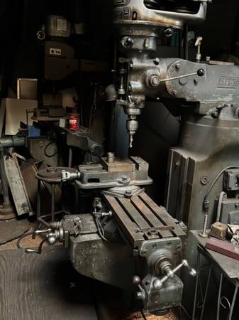 Used Vertical Bridgeport Milling machine and Engine Lathe 1