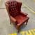 Tufted leather wingback chair VG cond vintage USA made 5 thumbnail