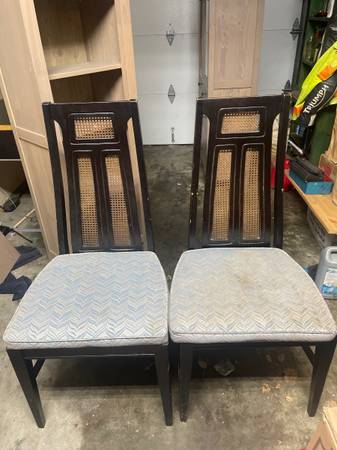 Wood and wicker chairs 1