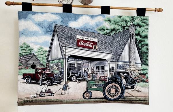 Coca Cola John Deere Fillin' Up on Memories Wall Hanging Tapstry 1