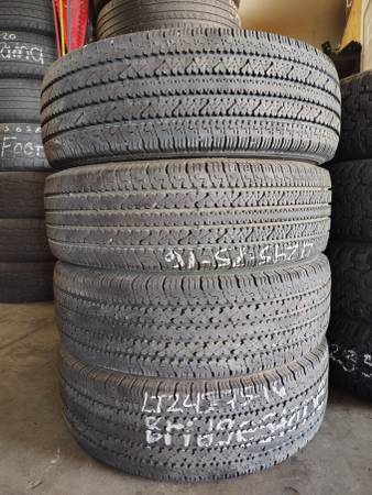 16" Tires Set of Used 245/75R16 Bridgestone 1
