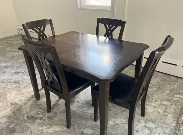 5 Piece Dark Brown Dining Set 1