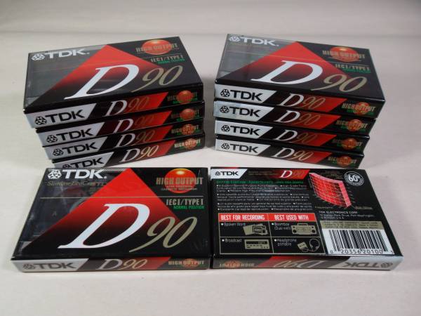 10 TDK D-90 D90 IEC Type I Normal Hi Output NOS Sealed Cassette 1980's 1