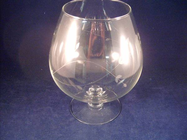 PRINCESS HOUSE ETCHED CRYSTAL FOOTED BRANDY SNIFTER # 431 1