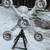ANTIQUE  LIGHT POST 4 ARM   5 LIGHTS 2 thumbnail