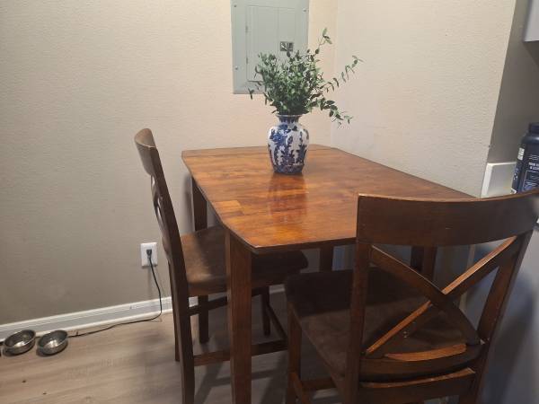Solid wood dining table and chairs 1