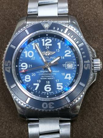 BREITLING Blue Dial SUPER OCEAN AUTOMATIC Men's Wristwatch M.I.B. 1