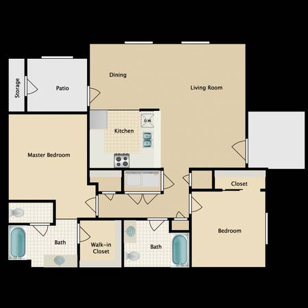 2x2 W/ GRANITE COUNTER TOPS! FULL SIZE W/D INCLUDED! APPLY TODAY! 1