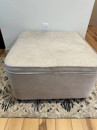 Storage Ottoman Bench Cream Color 1