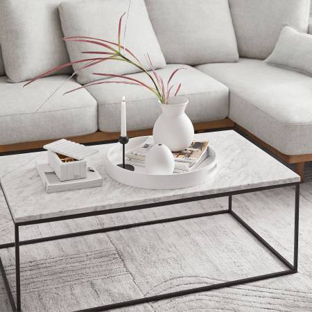 West Elm marble coffee table 1