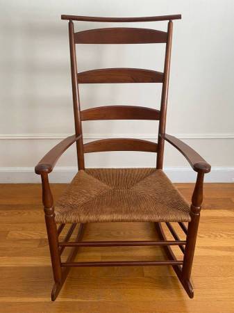 Shaker Workshops Solid Maple Shawl-Back Rocking Chair – Mount Lebanon 1