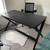 2 available - Crate & Barrel Spotlight Ebony X-Leg Solid Wood Desk 2 thumbnail
