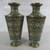 Cloisonne Enamel Solid Brass Asian Floral Themed Vases Pair 10" Tall 5 thumbnail