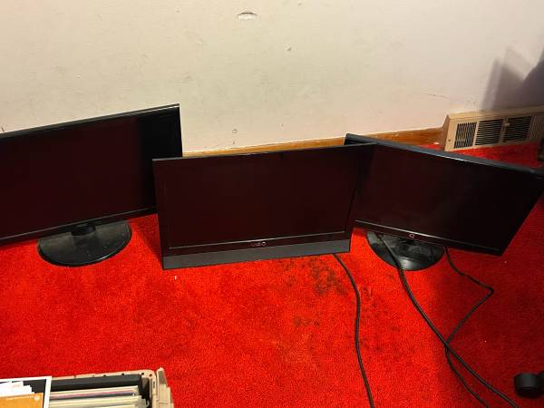 Three computer monitors 1