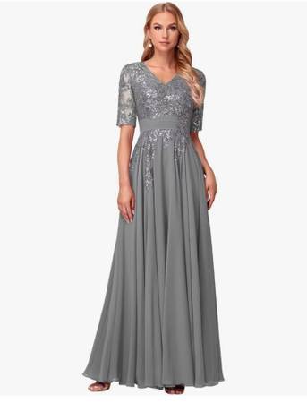 Formal Gray Dress - Brand New - $80 (Tracy)63469943447555120