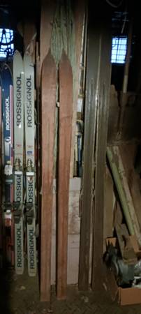 Vintage Wood Snow skis 1
