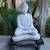 Vintage Buddha Asian statue 20" concrete with white paint 2 thumbnail