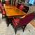 Beautiful Antique Inlay Burl Hardwood Dining Table w/5 Leaves & 6 Matc 9 thumbnail