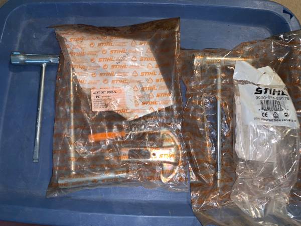STIHL OEM THREE spark plug wrenches and tools w/ 1 safety glasses 1