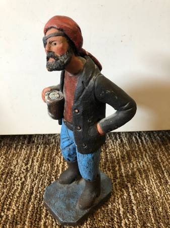 Eladio Brazil 10” Art Clay Pottery Pirate Figurine 1987 1