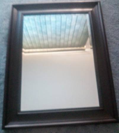 Dark Brown rectangular Framed Wall mirror 1