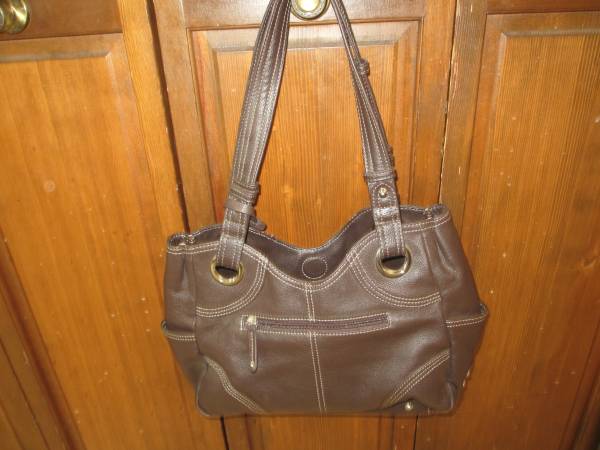 Large Tignanello Brown Leather Purse Shoulder Bag - Hardley Used 1