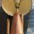 VINTAGE COPPER COFFEE POT LAMP WITH WOOD HANDLE AND 3-WAY SWITCH 24 1/ 12 thumbnail