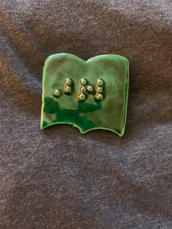 Braille Book Broach Handmade Pin 1
