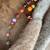 Handmade Colorful striped  Felted wool tote bag with beaded handle 5 thumbnail