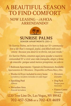 A beautiful season to find comfort  - Sunrise Palms 55+ 1